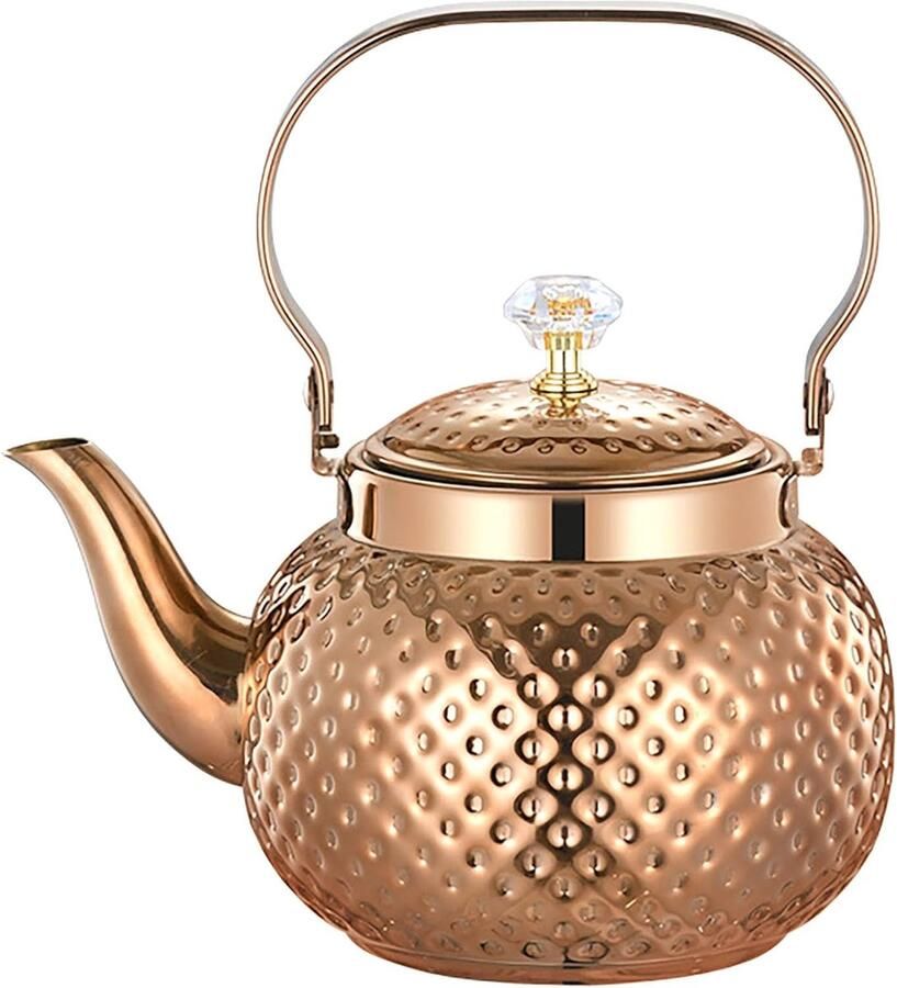 Theepot Waterkoker Koffiezetter Water Koken Met Theefilter 1.2 Liter Rosé Goud