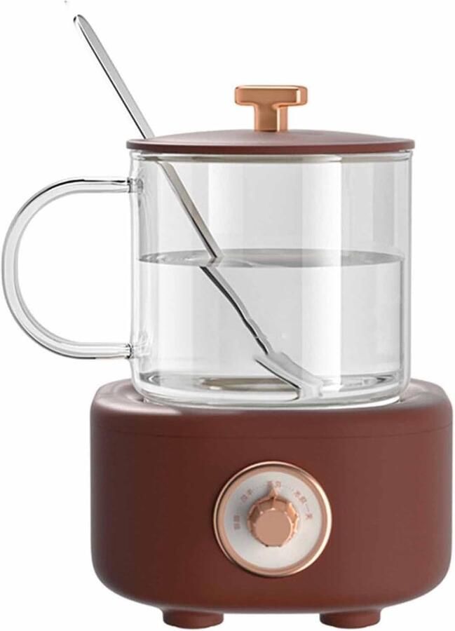 Theepot Waterkoker Melkkoker Glazen Theepot Warme Dranken Maken Zelf Temperatuur Instellen 400 ml Wit