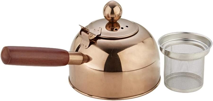 Theepot Waterkoker Roestvrijstalen Ketel Thee Zetten Met Theezeef 680ml Rose Goud