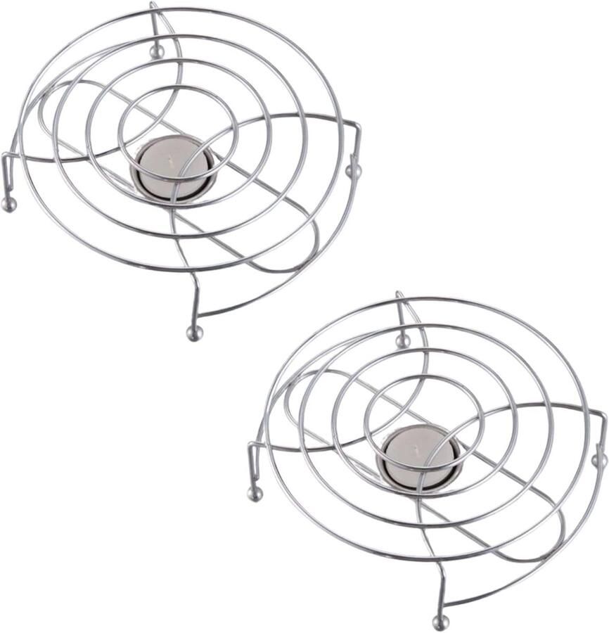 Theepotwarmer Stoofje Warmhoudplaat Theepot Dranken Warm Houden Roestvrij Staal 17 cm Diameter Zilverkleurig