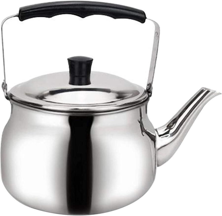 Theepot Kookplaat Waterkoker RVS Water Koken Snelle Warmtegeleiding 1.5 Liter Zilver