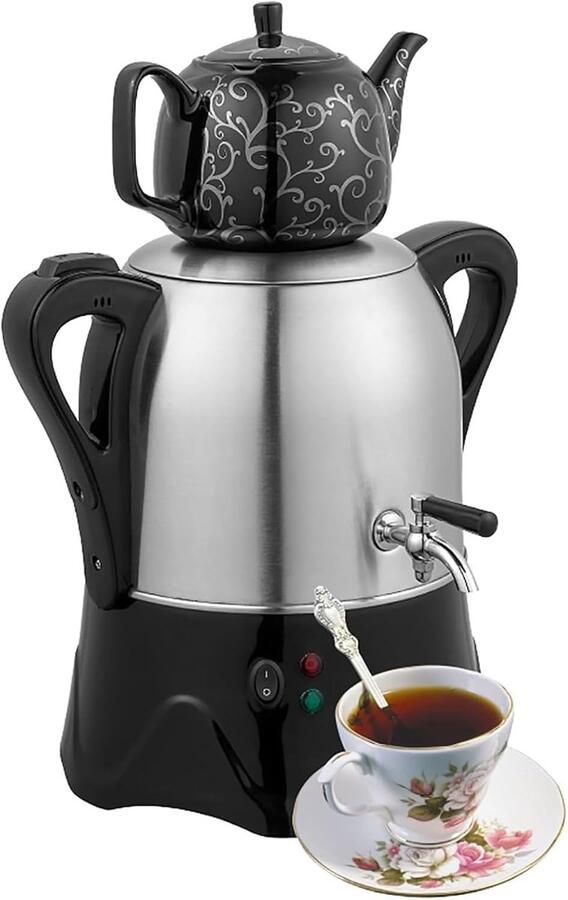 Theezetapparaat Waterkoker Thee en Koffie Warmhoudfunctie 3L Capaciteit Zilver