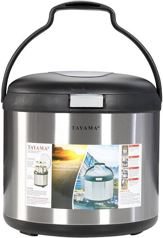 Thermische Kookplaat Warmhoudpan Energiebesparend Koken Houdt 6 uur warm 7 Qt Zwart