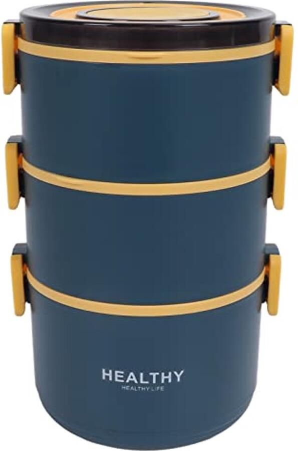 Thermische Lunchbox met Drie Lagen Lekvrije Vacuümgeïsoleerde Lunchcontainer