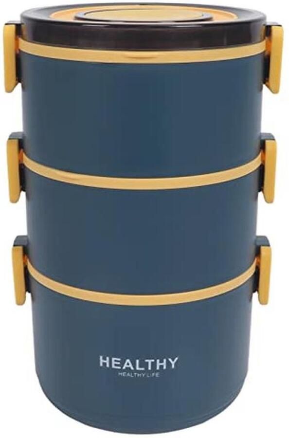 Thermische Lunchbox met Drie Lagen Lekvrije Vacuümgeïsoleerde Lunchcontainer