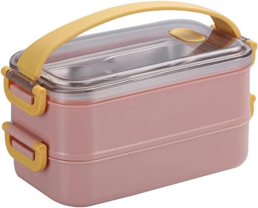 Thermische lunchbox Voedselcontainer Maaltijden meenemen Waterinjectie verwarming 1 Milliliter Roze