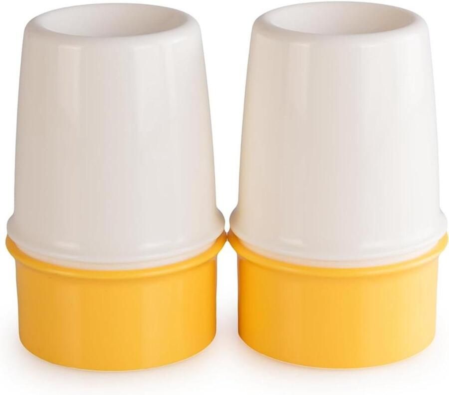 Thermo eierdopjes Set van twee Ontbijt serveren Inclusief lepels 2 stuks Wit