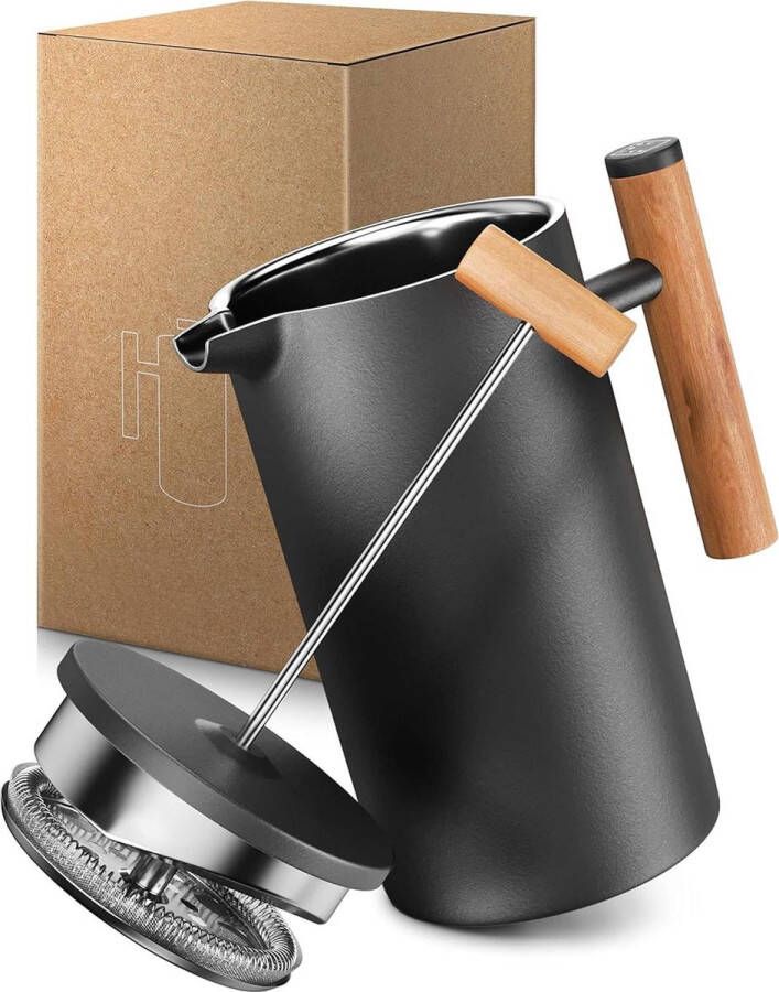 Thermo French Press 1 liter 5 kopjes koffie roestvrij staal Dubbelwandig manueel koffiezetapparaat cafetière