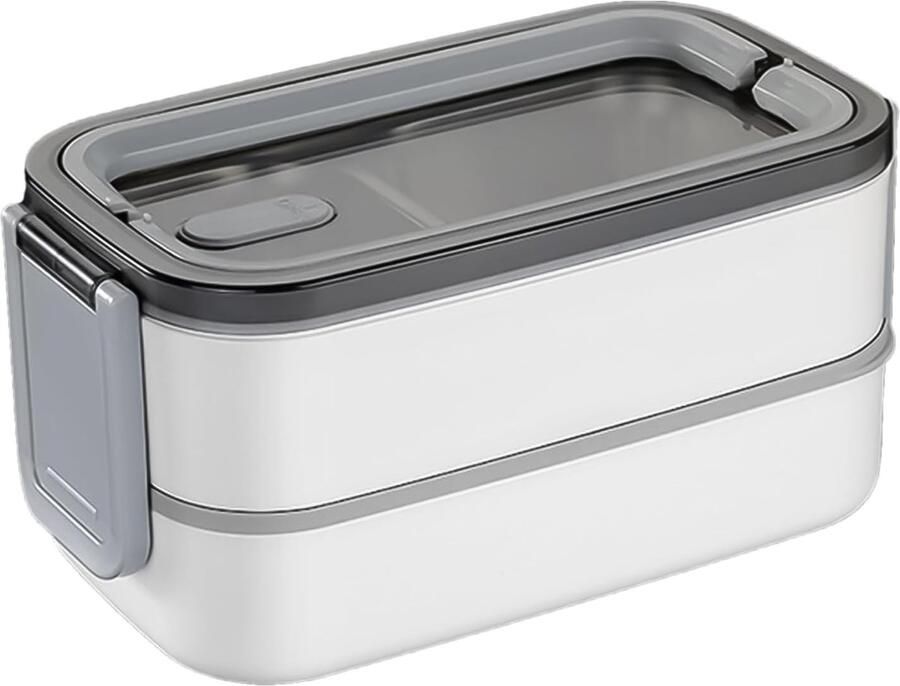 Thermo Lunchbox Geïsoleerde Maaltijdbox Warme Maaltijden Onderweg Dubbel Laags Ontwerp 19.7 x 10.4 cm Grijs