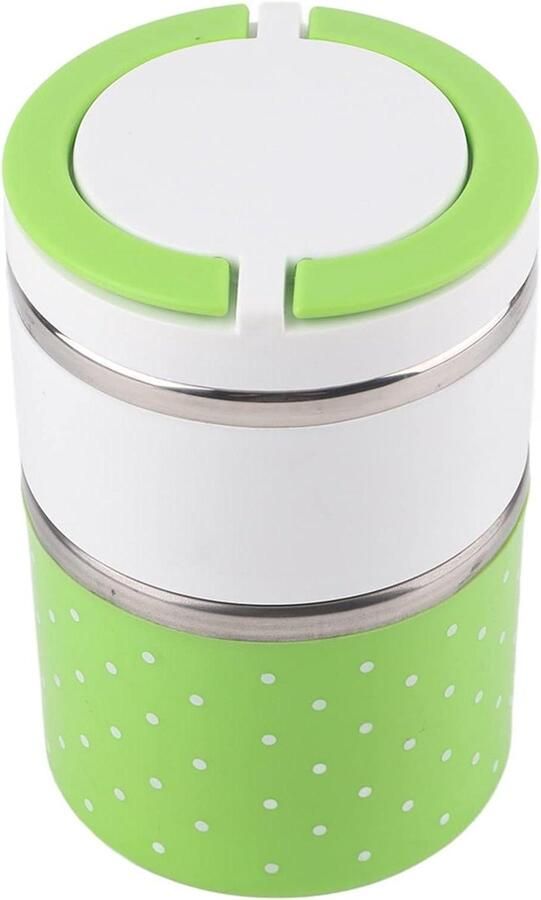 Thermo lunchbox Voedselcontainer Warme maaltijd Dubbelwandige isolatie 930 ML Groen