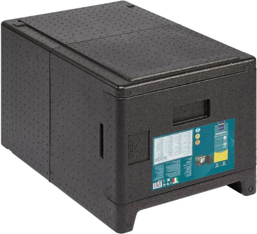 Thermobox GN 1 1 Voedselcontainer Voedsel Transport Opening aan voorkant 49 Liter Zwart