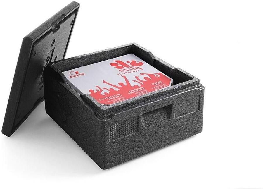 Thermobox Pizza Warmhoudbox Isolatiebox Pizza Transport Stapelbaar 21 Liter Zwart
