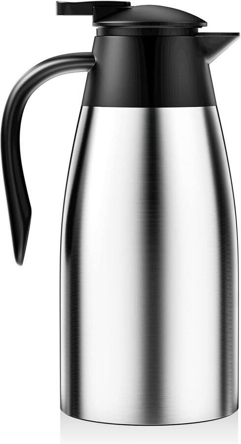 Thermos 2 Liter Isolatiemok Waterkoker Dranken Warm Houden 24 Uur Isolatie 2 L Zilverkleurig