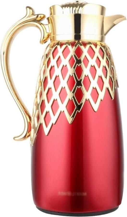 Thermos Kan Isolatiekan Waterkoker Warme Dranken Serveren Dubbele Wand Isolatie 1000 ml Rood