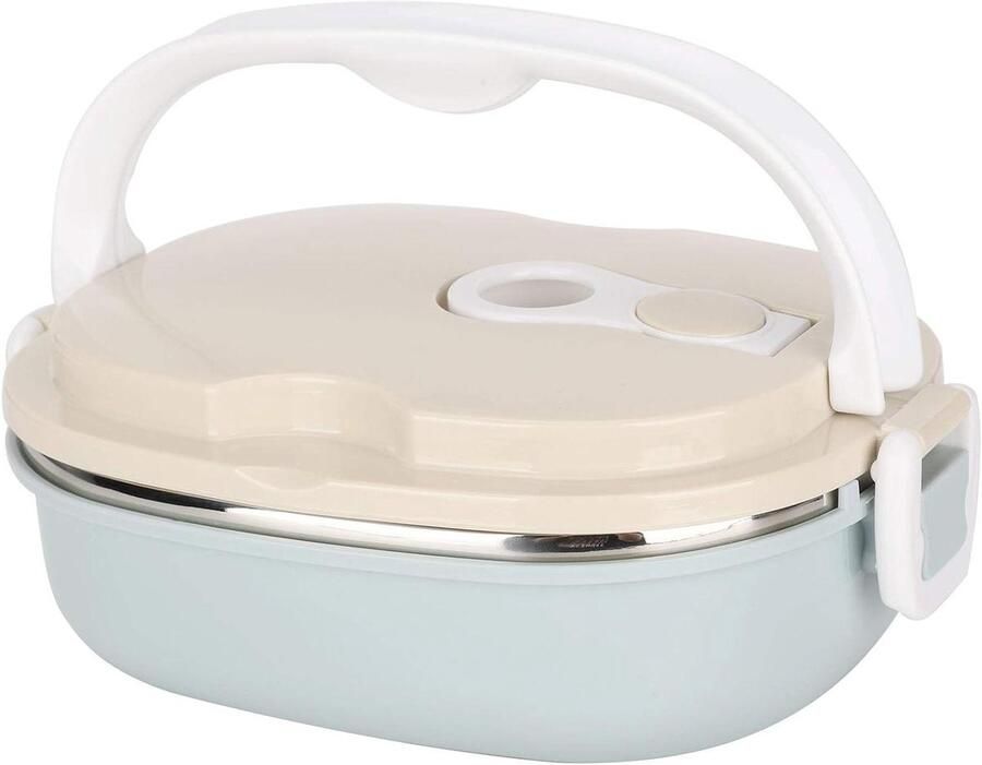 Thermos lunchbox Bento box Warme maaltijd meenemen Stapelbaar en lekvrij Eén laag Zwart