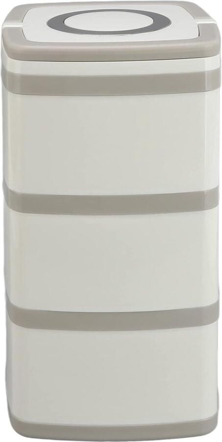 Thermos Lunchbox Bento Container Warme Maaltijden Verzegeld RVS 2.7L Capaciteit Abrikoos Wit