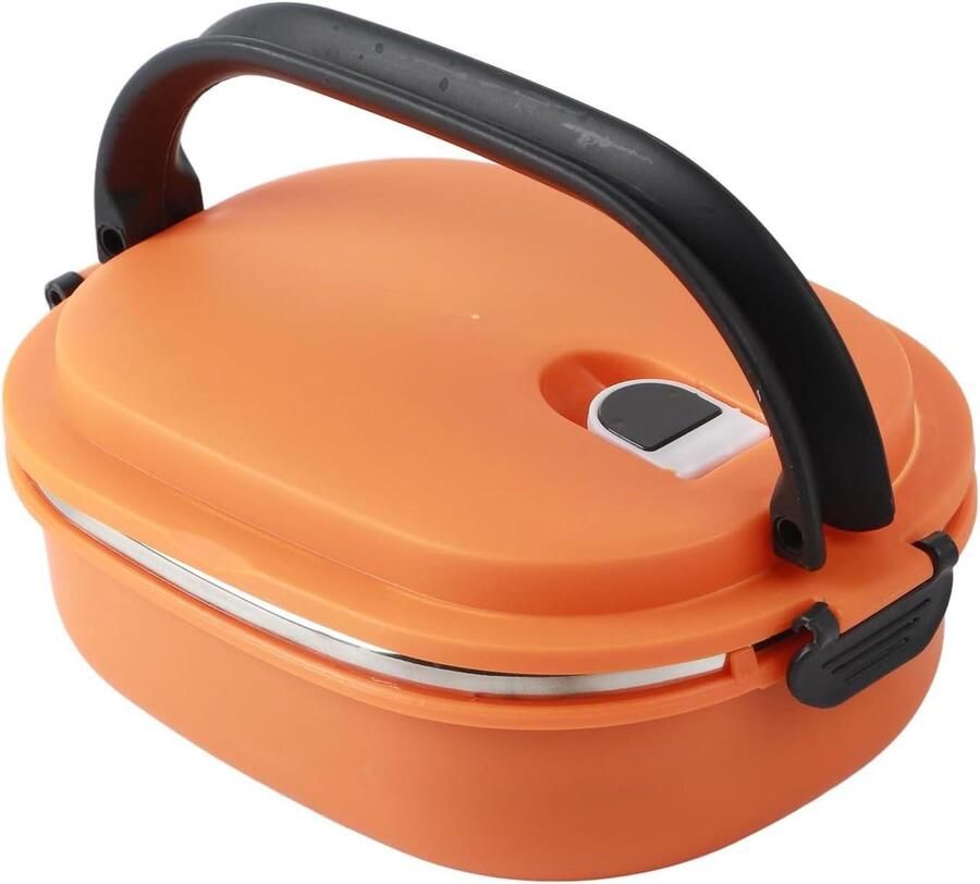 Thermos Lunchbox Voedselcontainer Bento Box Warm Eten Meenemen Lekdicht met Clipsluiting 800 ml Oranje