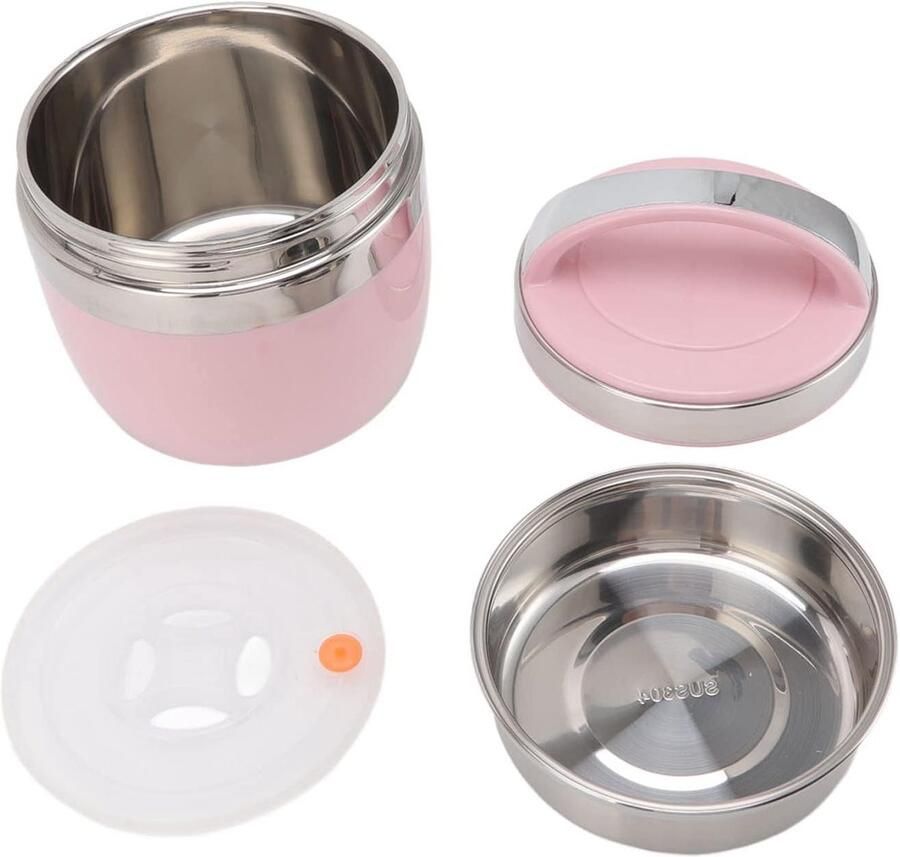 Thermos Lunchbox Voedselcontainer Maaltijden Warm Houden Dubbel Vacuüm Ontwerp 15 Liter Roze