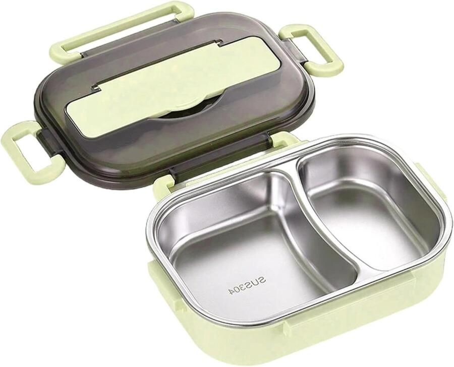 Thermos Lunchbox Voedselcontainer Maaltijden Warm Houden Lekvrij Dubbel Vak 2 Liter Groen
