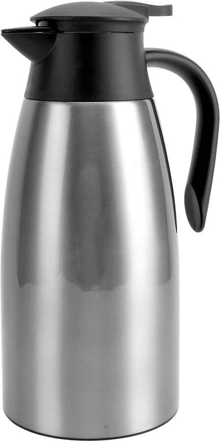 Thermos Waterkoker Geïsoleerde Kan Dranken Warm Houden Vacuüm Isolatie 2 Liter Capaciteit Geborsteld Zilver