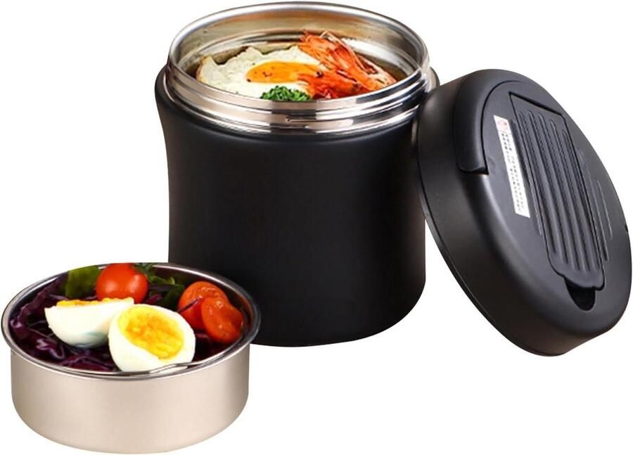 Thermoscontainer Gerechten Lunchbox Warmhoud Maaltijden Transport Lekvrij Ontwerp 12 Liter Zwart