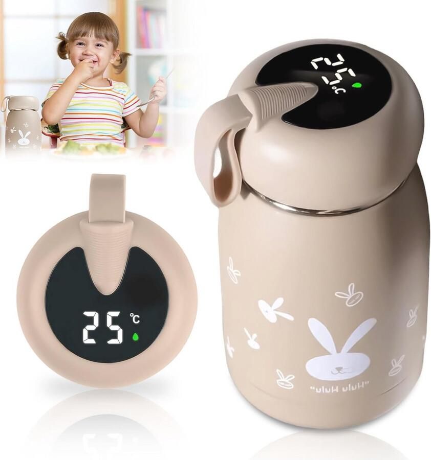 Thermosfles 320 ml voor baby's met LED temperatuurweergave ideale vacuüm drinkbeker voor onderweg