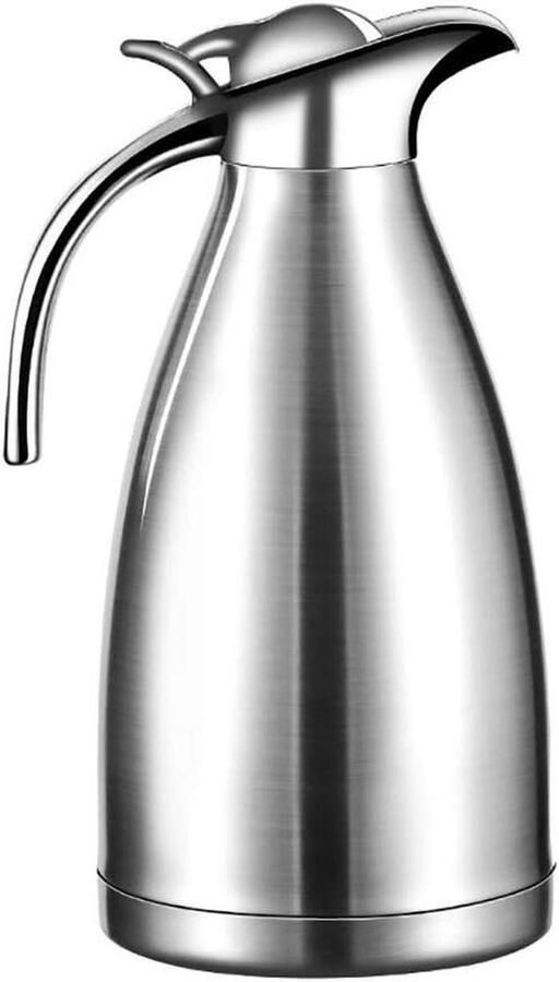 Thermoskan Koffie Karaf Waterkoker Dranken Serveren Dubbelwandig Geïsoleerd 2 Liter Zilver - Foto 2