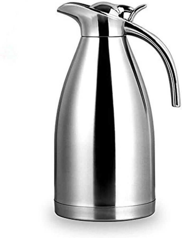 Thermoskan Koffie Karaf Waterkoker Dranken Serveren Dubbelwandig Geïsoleerd 2 Liter Zilver