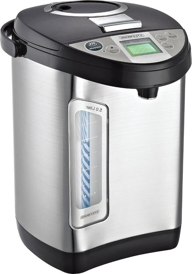 Thermoskan Waterdispenser Heetwaterdispenser Waterkoker Water Verwarmen RVS Binnenruimte 5 Liter Zilverkleurig