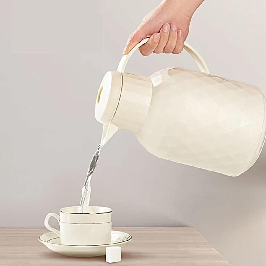 Thermoskan Waterkoker Pot Dranken Warm Houden Dubbelwandig Glas 1 Liter Roze