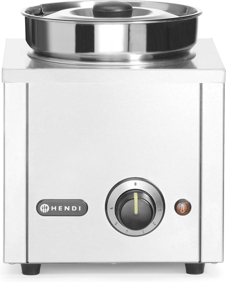 Thermosysteem Bain Marie Warmhoudbak Sauzen Warm Houden Instelbare Temperatuur 4.2 Liter Zilverkleurig