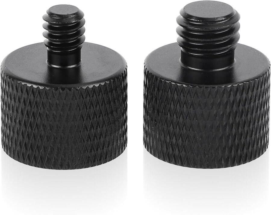Thijox 2 St Microfoonstandaardadapter Zwarte Aluminiumlegering Camerastandaardadapter 5 8 naar 1 4 en 5 8 naar 3 8 Microfoonschroefadapter voor