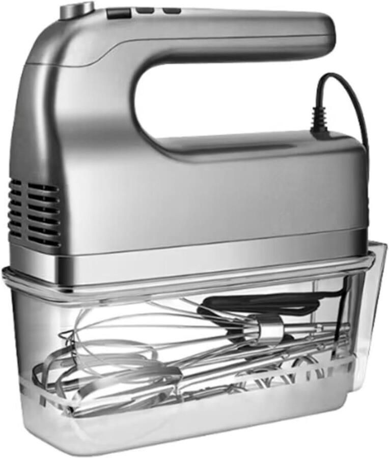 350W elektrische handmixer – Krachtige keukenmixer met 9 snelheden digitale timer garde en deeghaken van roestvrij staal ideaal voor bakken en mixen