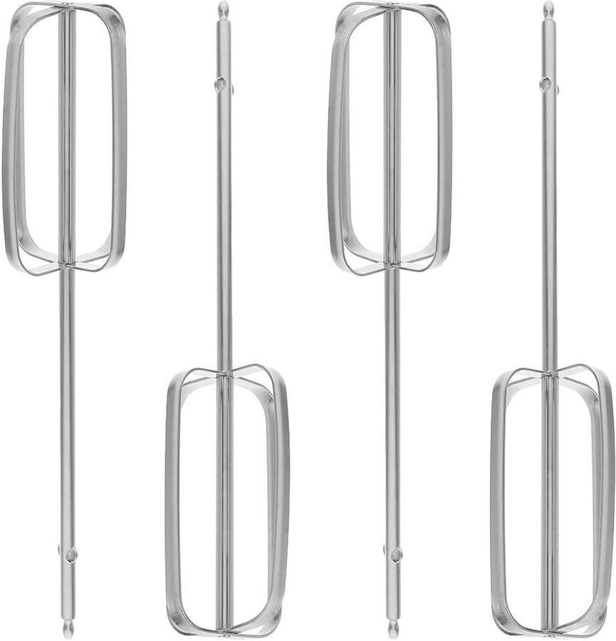 Thijox 4-delige handmixer set elektrische garde en deegmixer universele keukenmixer met opzetstukken voor ei deeg bakken zilverkleurig en mu