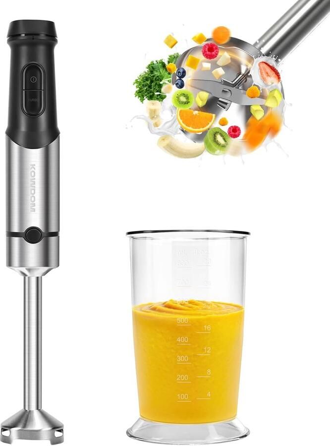 Thijox 4-in-1 Multifunctionele Handmixer met Klopfunctie Mixfunctie Snijfunctie en Pureerfunctie Ideaal voor de Keuken 500W Compact en Lichtge
