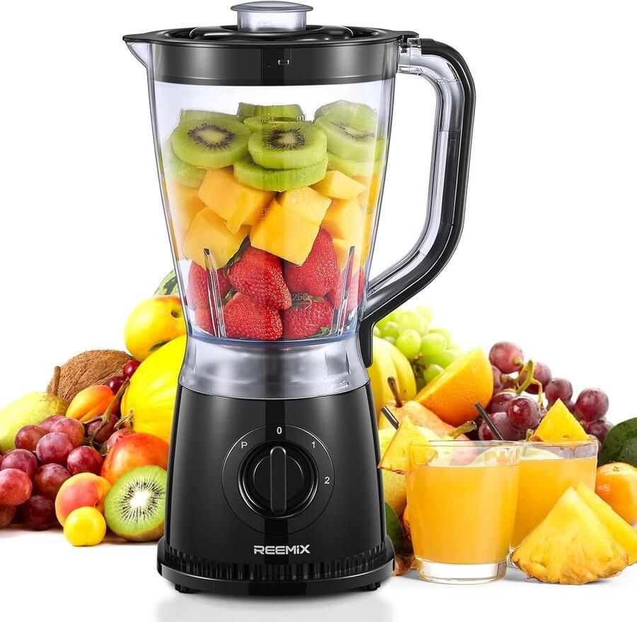 Thijox 500 Watt Staafmixer met 1 5L Mengbeker 2 Snelheden Pulsfunctie Roestvrijstalen Mes Afneembaar Deksel Vaatwasmachinebestendig voor Smooth