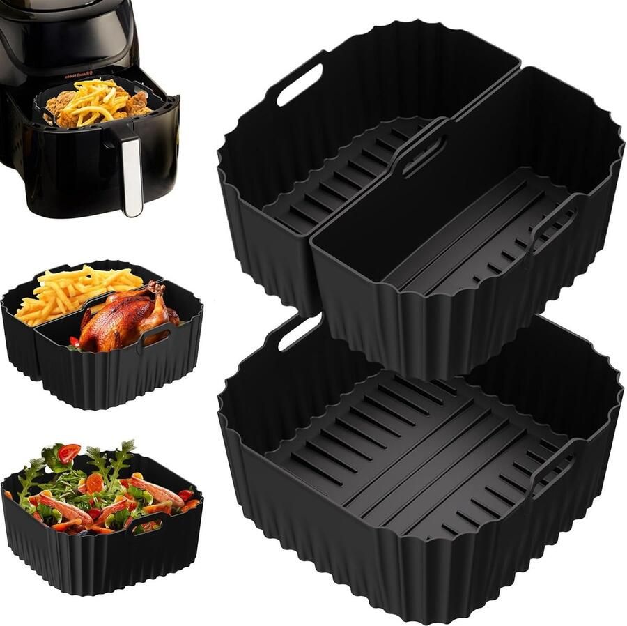 Thijox Accessoires voor Luchtfriteuse 23-25 cm Siliconen Bakvorm voor Airfryer Russell Hobbs XXL 8 l 8 3 l Herbruikbare Voeringen voor Magnetron