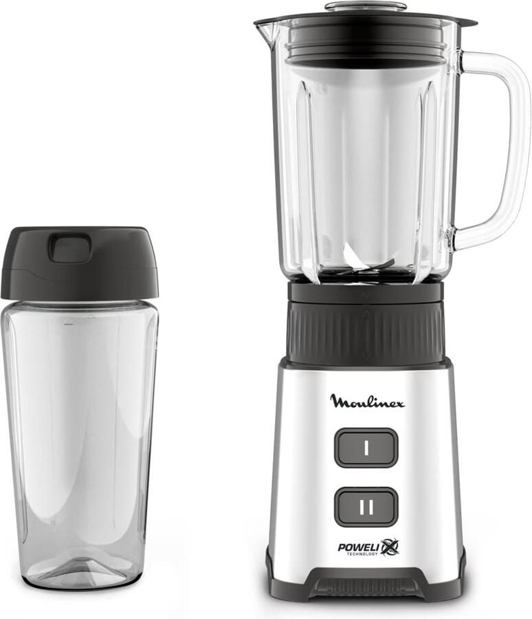 Thijox Blender 400W met 4 Messen 700ml en Draagbare Container 600ml Roestvrijstalen Staafmixer 2 Snelheden voor Sappen en Smoothies Keukenaccess