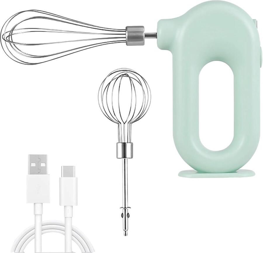 Thijox Draadloze Mini Elektrische Handmixer met 4 Snelheden USB Oplaadbare Handheld Eiklopper voor Keuken Groenten en Meer