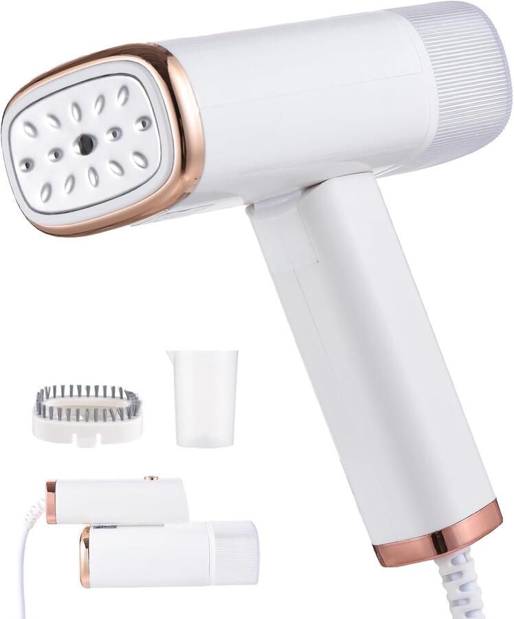 Thijox Draagbaar Stoomstrijkijzer Opvouwbaar 1000 W 120 ml Waterreservoir Snel Opwarmen Handkledingstomer met Borstel voor Thuis Kantoor en Rei