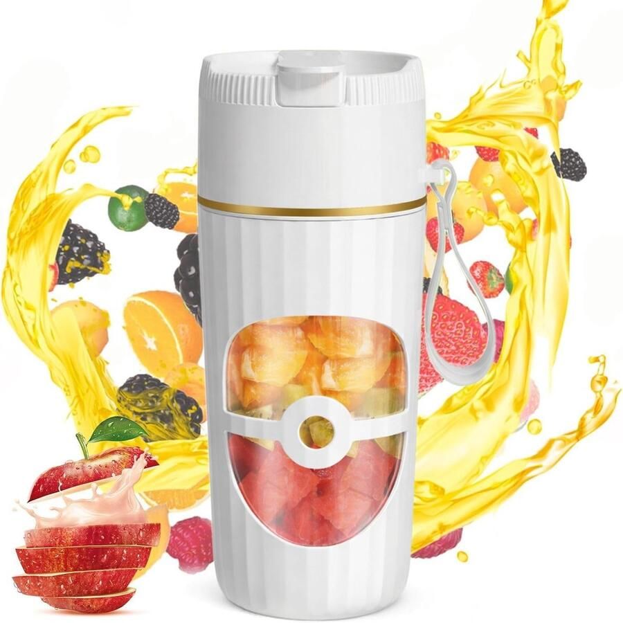 Thijox Draagbare Blender 400 ml USB-oplaadbare Smoothie Maker met 10 Roestvrijstalen Messen Mini-Mixer 60 W voor Shakes Sap Smoothies en Babyvoed
