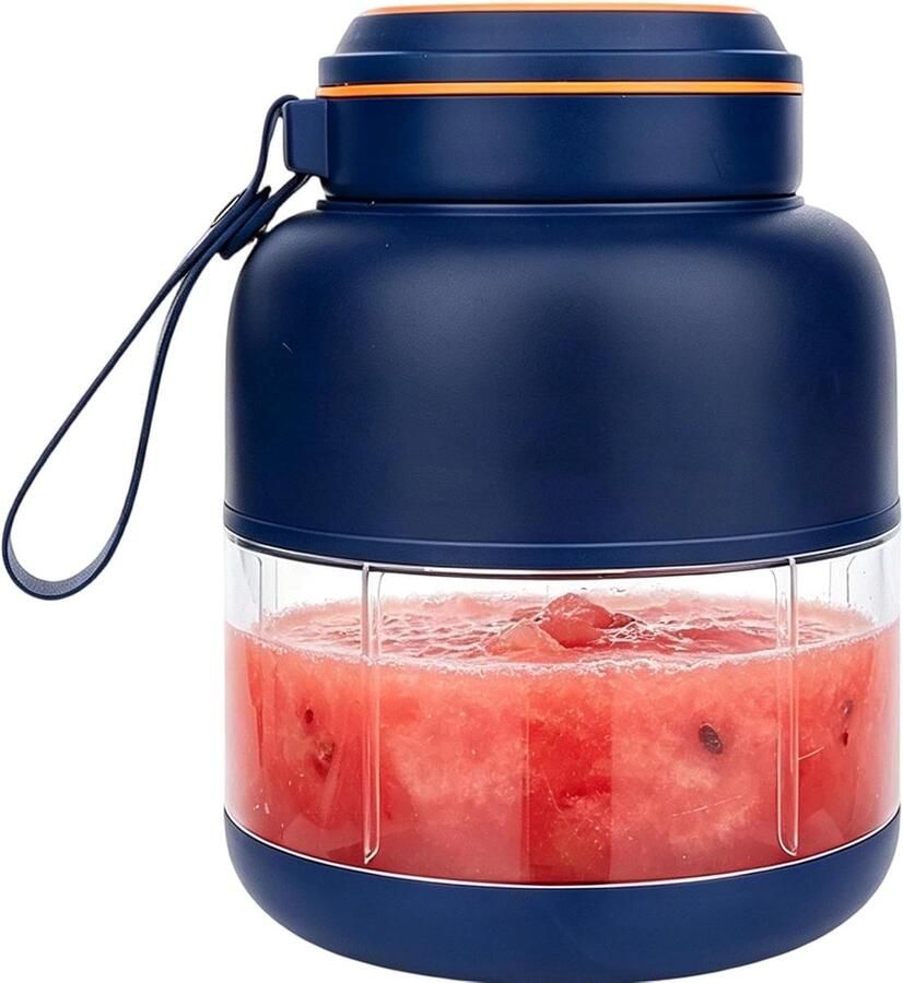 Thijox Draagbare Reisblender 800 ml Elektrische Draadloze Juicer Beker Shake Blender voor Smoothies Sappen Thuis Kantoor Kamperen Sport Ke