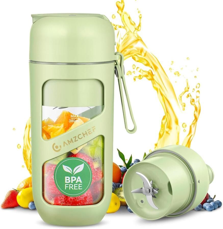 Thijox Draagbare Vacuümsmoothiemaker Draadloze Mixer voor Milkshake Sap en Smoothie 380 ml Vacuüm Antioxidanten Sapfles Perfect voor Thuis C