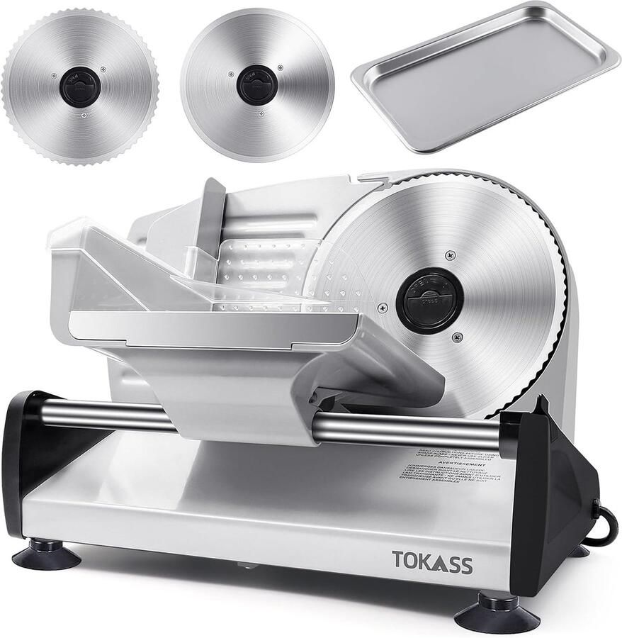 Thijox Elektrische Alles-in-een Snijmachine 200W Stille DC Motor 2 Verwijderbare RVS Messen 19cm Verstelbaar 0-15mm Multifunctionele Snijder voor