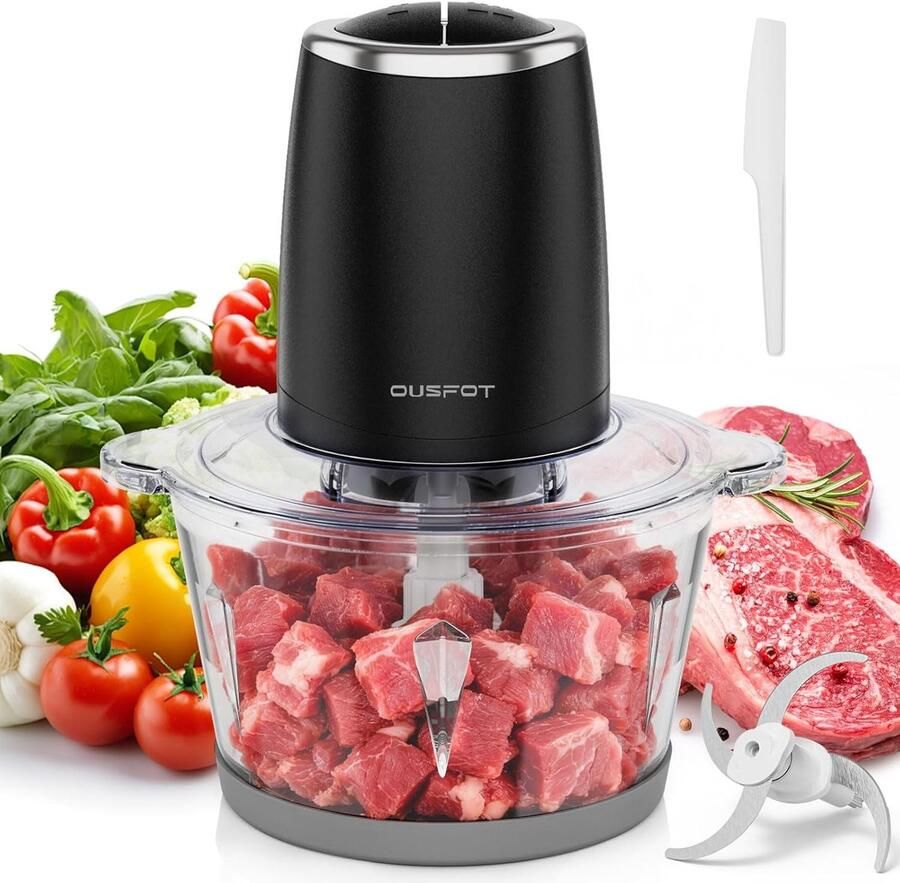 Thijox Elektrische Hakmolen 1 8 L Mini Mixer 500 W met Glazen Kom voor Groenten Fruit en Keuken Handige Keukenhulp voor Gezond Koken