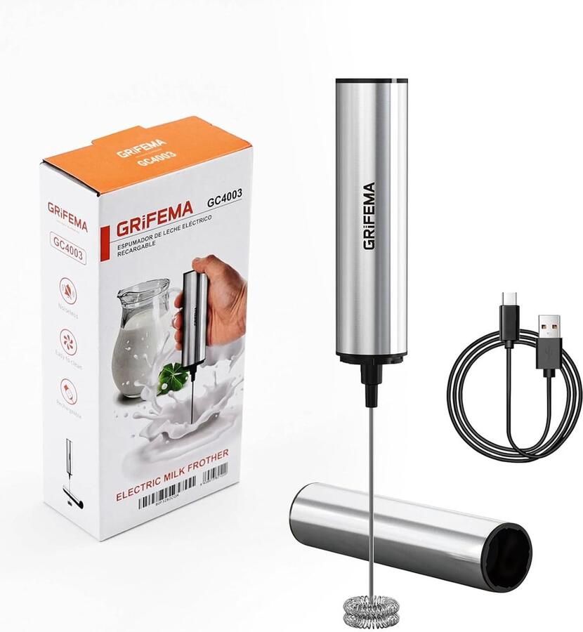 Thijox Elektrische Melkopschuimer USB Oplaadbaar Mini Melkopschuimer 13000 omw min Ergonomisch Voor Cappuccino Bulletproof Koffie Proteïneshakes Keu