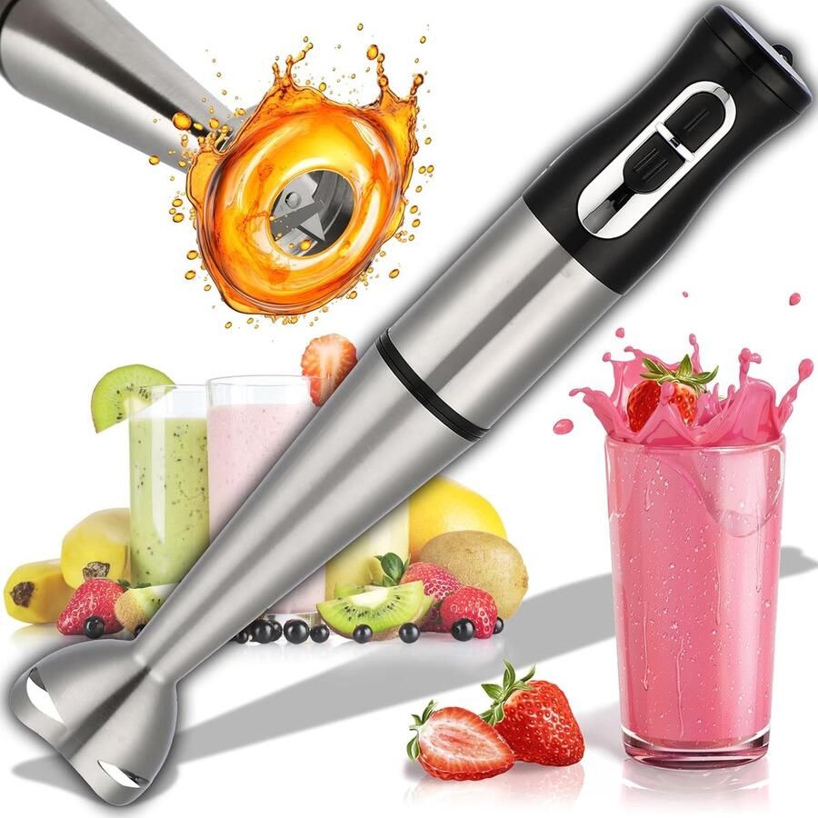 Thijox Elektrische Staafmixer 1200W Pureerstaaf Handmixer voor Smoothies Milkshakes Saus Soepen Puree Babypap Traploze Snelheden Draagbaa