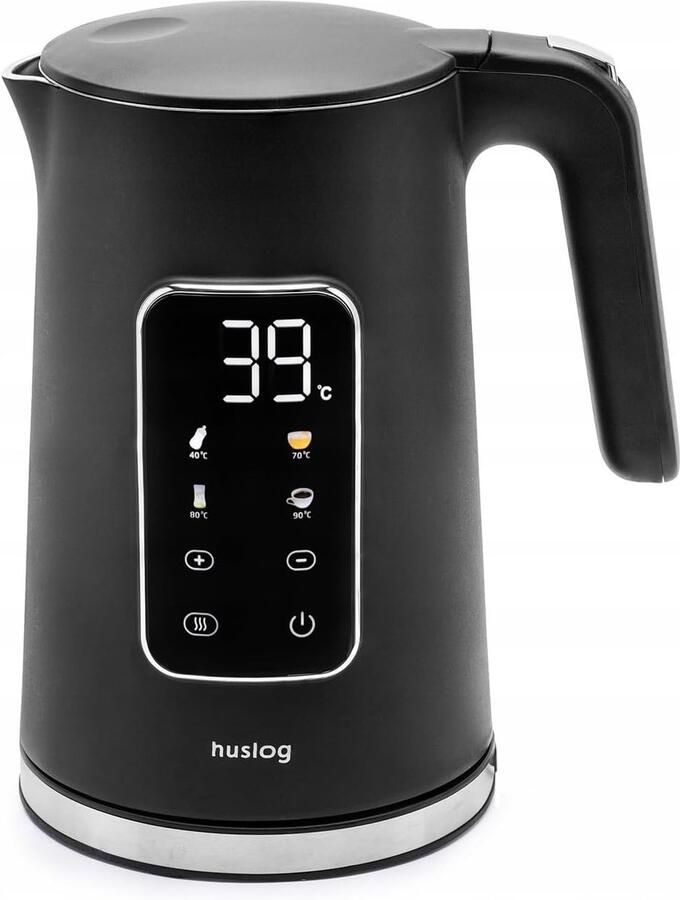 Thijox Elektrische Waterkoker 1 7L met Touchscreen 2200W Temperatuurregeling 40–100°C 5 Programma's Warmhoudfunctie RVS Kabellos Zwart voor K