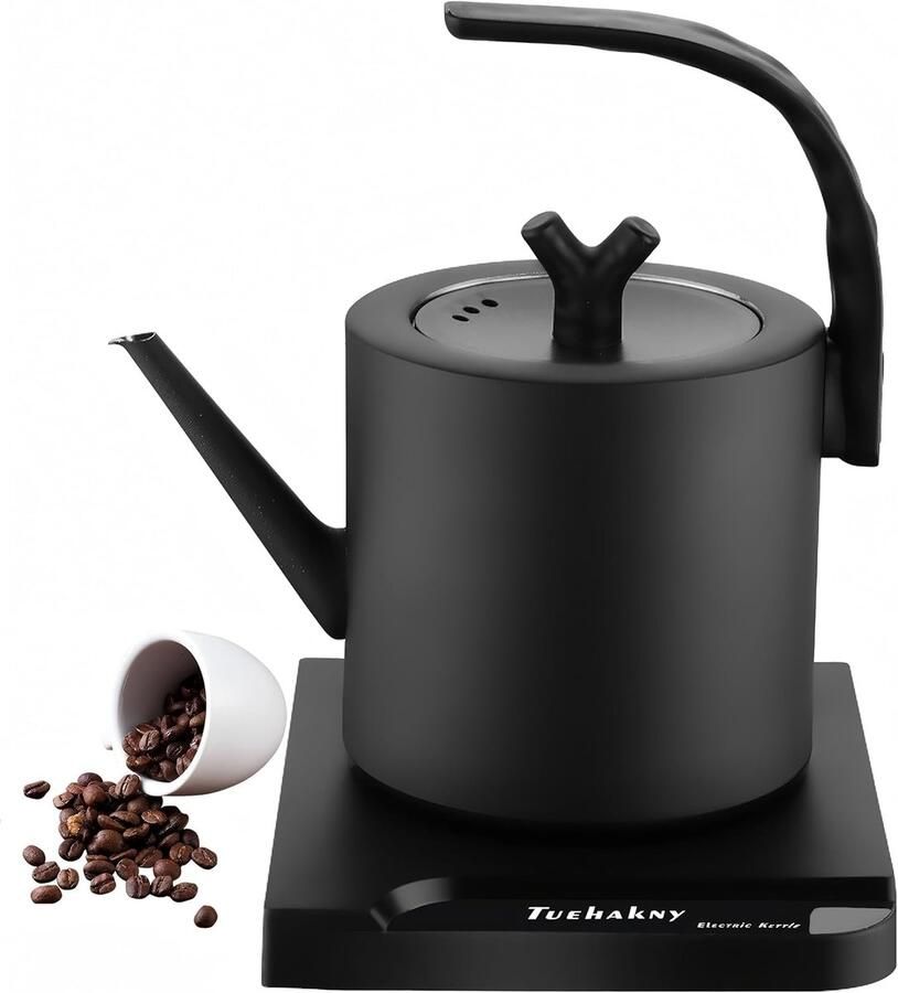 Thijox Gooseneck Elektrische Waterkoker 1.0L 304 RVS 100W Snelkoken met Automatische Uitschakeling Precisie Pour-Over Kettle voor Koffie & Thee