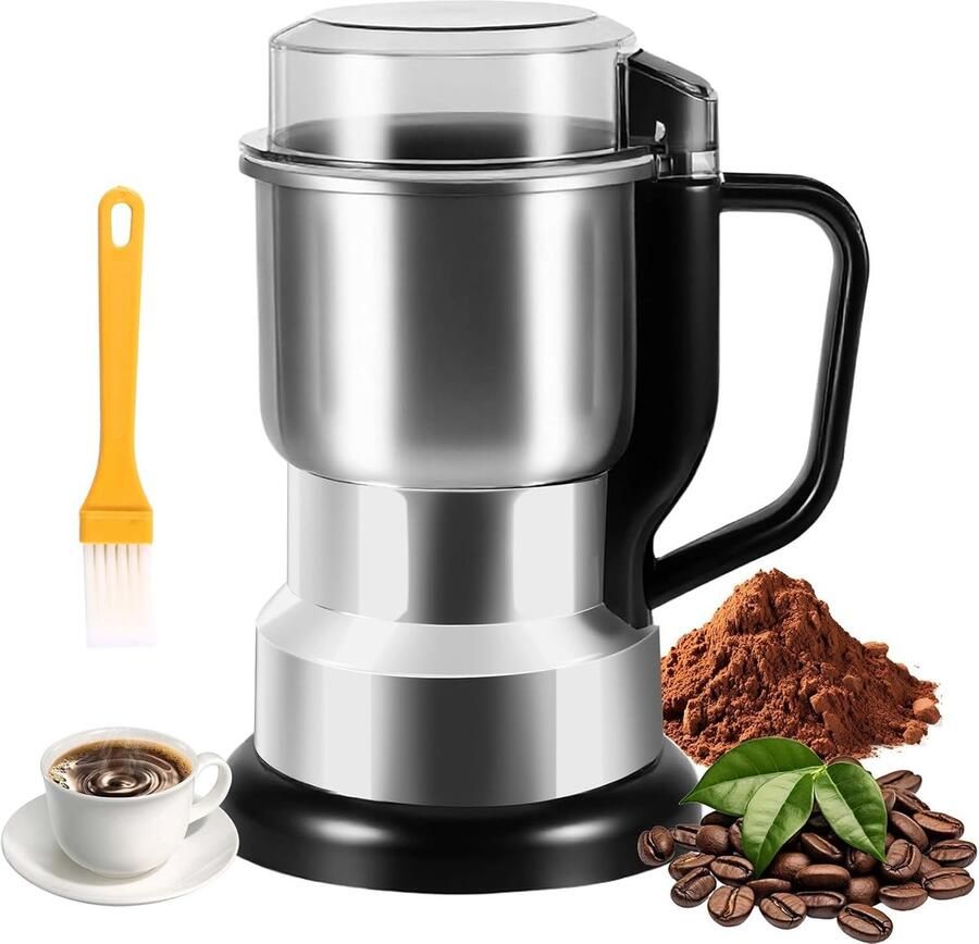 Thijox Graanmolen 500 ml Multifunctionele Elektrische Kruid- en Koffiemolen 300 W Roestvrij Staal Voor Granen Specerijen Koffie en Kruiden
